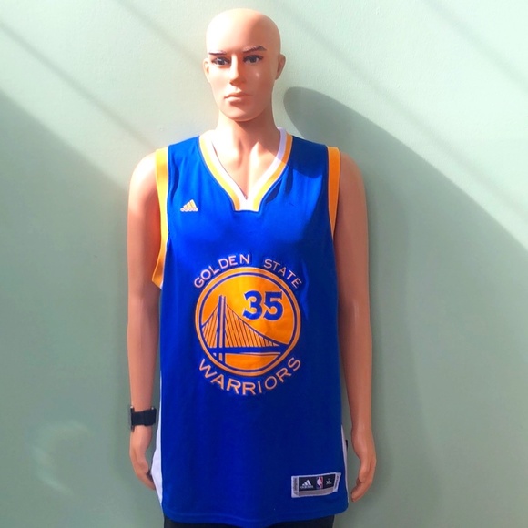 Adidas - Golden State Warrior - #35 Durant - Blue & Gold - Men's Size XL - Picture 1 of 9